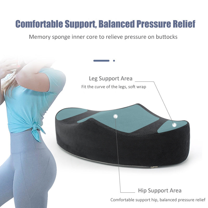 Memory Foam Buttock Pillow - Lightweight, Knit Fabric, Polyester, Oval Shape, Ideal for Post-Surgery Recovery, Office Use, and Brazilian Butt Lift Support, Hip Support Pillow | Ergonomic Design | Comfortable Fit